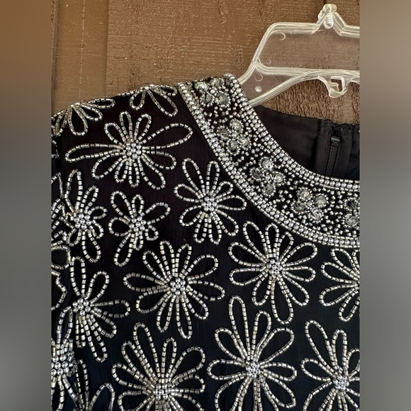 RARE Beautiful Papell Boutique Silk Beaded Evening Blouse size Small Petite - Picture 4 of 7